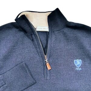 Peter Millar 1/4 Zip Sweater Mens Small Merino Wool Sedgefield Country Club NC